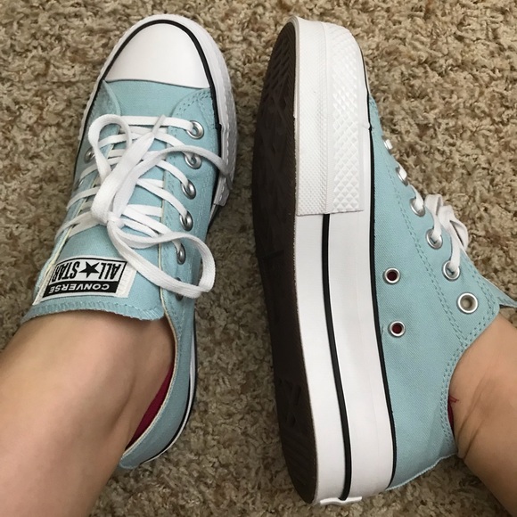 baby blue platform converse